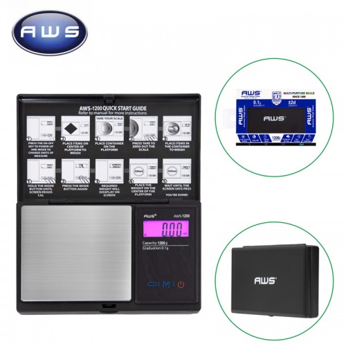AWS DIGITAL POCKET SCALE ACP 1200 X 0.1GM- BLACK
